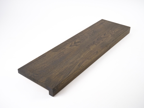 Windowsill Oak Select Natur A/B 26 mm, finger joint lamella, graphite oiled, with overhang